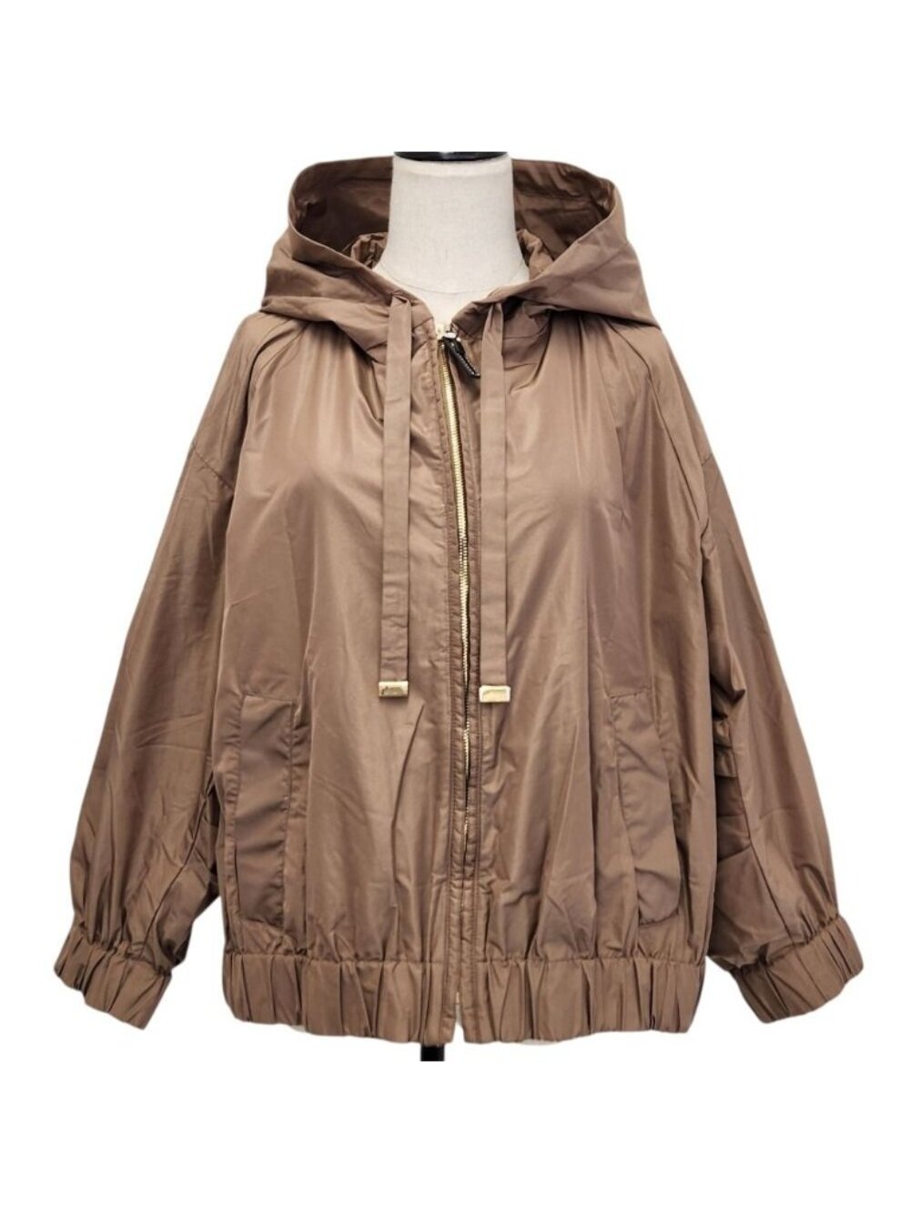 Max Mara S Smmcammeo Short Taffetajacket Rainhoodie Brown Beige Hoodie